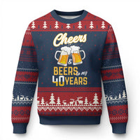 40th Birthday Party Gift Ugly Christmas Sweater Cheers Beers To My 40 Years