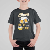 40th Birthday Party Gift T Shirt For Kid Cheers Beers To My 40 Years