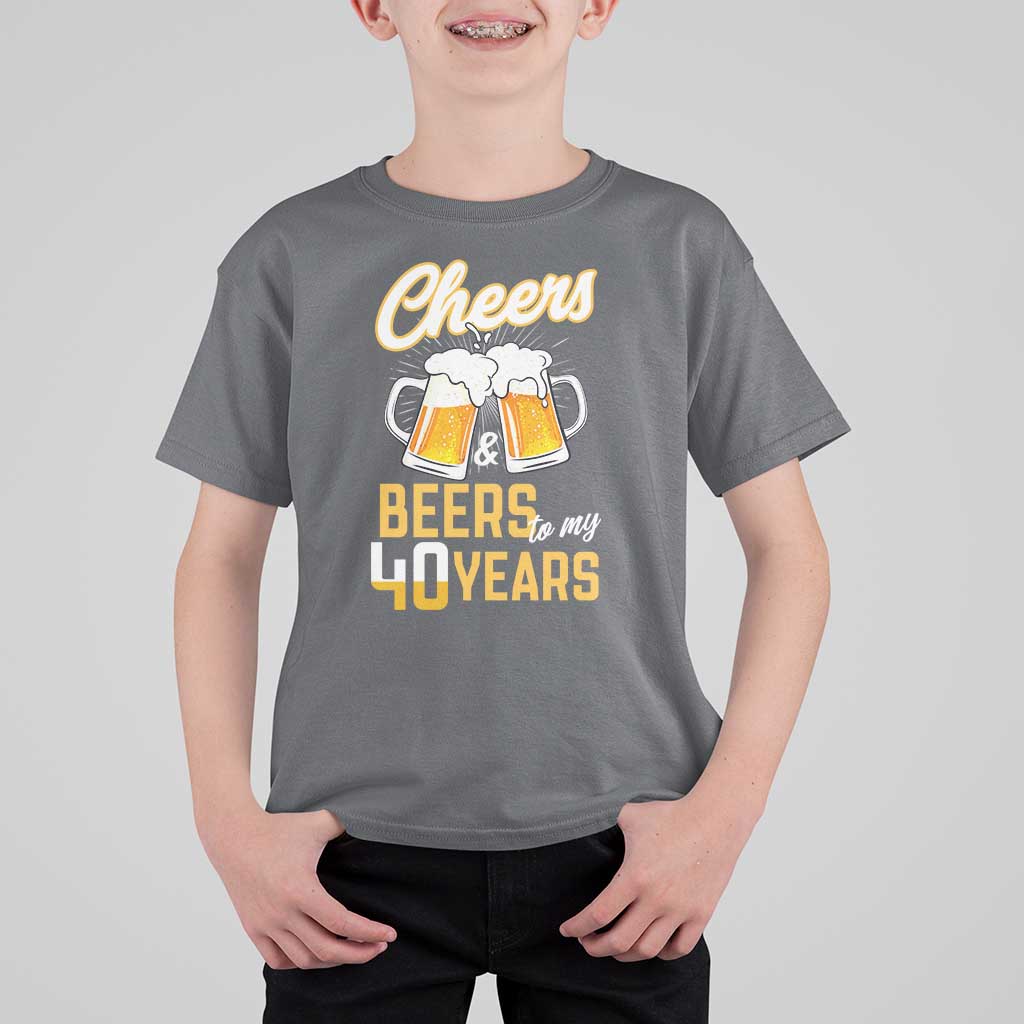 40th Birthday Party Gift T Shirt For Kid Cheers Beers To My 40 Years