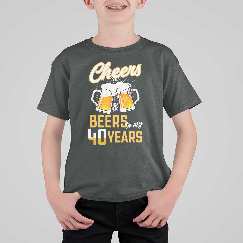 40th Birthday Party Gift T Shirt For Kid Cheers Beers To My 40 Years