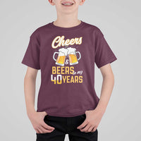 40th Birthday Party Gift T Shirt For Kid Cheers Beers To My 40 Years