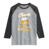 40th Birthday Party Gift Raglan Shirt Cheers Beers To My 40 Years