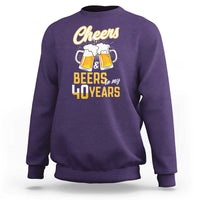 40th Birthday Party Gift Sweatshirt Cheers Beers To My 40 Years