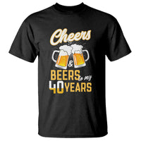 40th Birthday Party Gift T Shirt Cheers Beers To My 40 Years