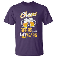 40th Birthday Party Gift T Shirt Cheers Beers To My 40 Years