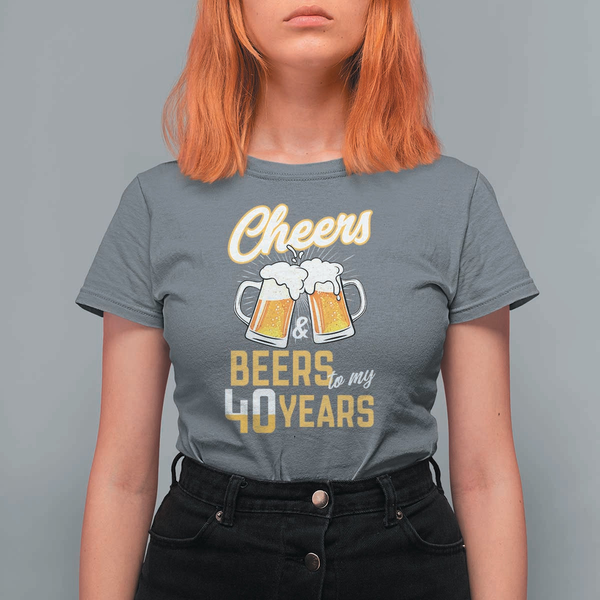 40th Birthday Party Gift T Shirt For Women Cheers Beers To My 40 Years