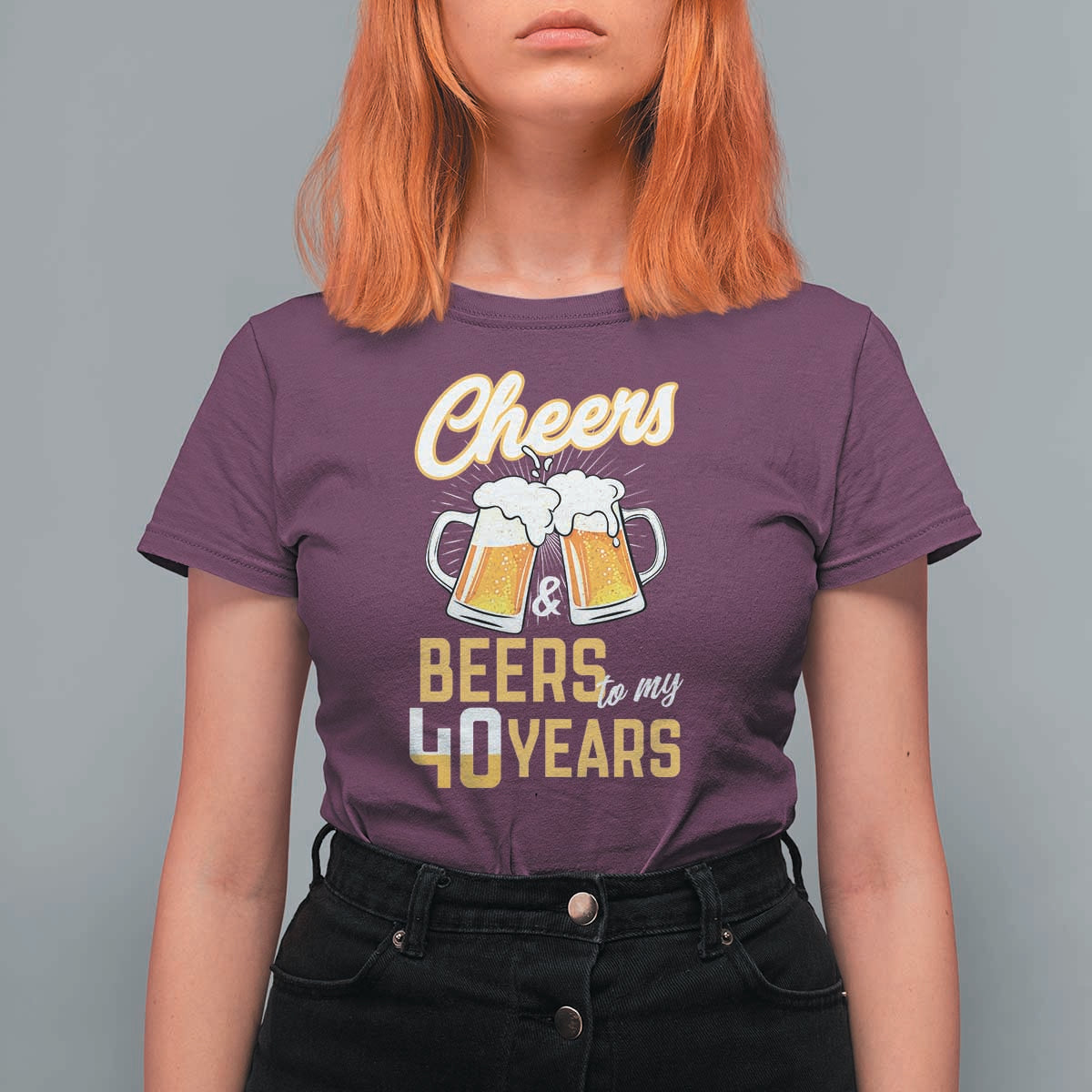40th Birthday Party Gift T Shirt For Women Cheers Beers To My 40 Years