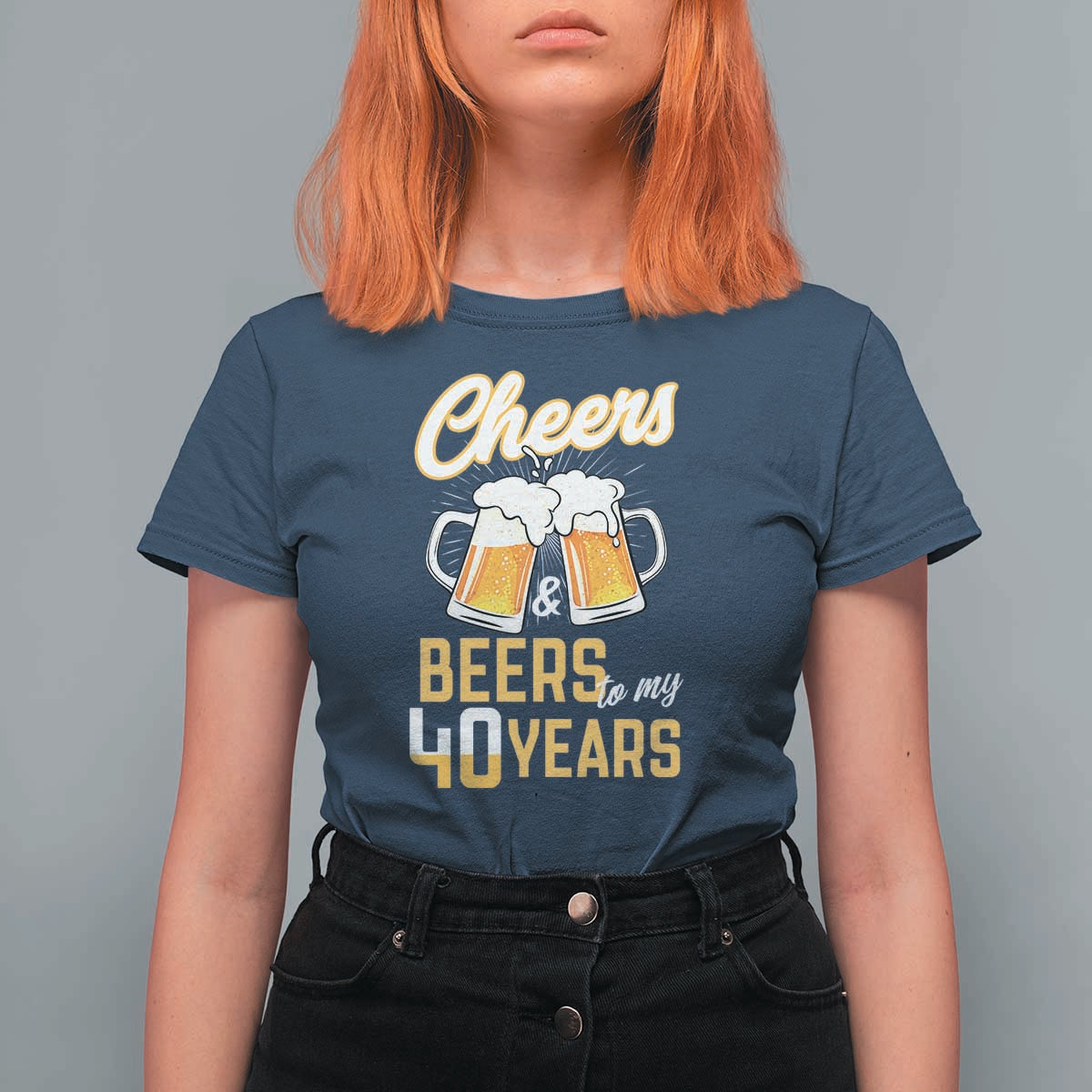 40th Birthday Party Gift T Shirt For Women Cheers Beers To My 40 Years
