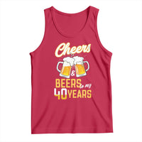 40th Birthday Party Gift Tank Top Cheers Beers To My 40 Years