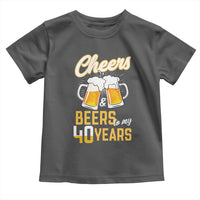 40th Birthday Party Gift Toddler T Shirt Cheers Beers To My 40 Years