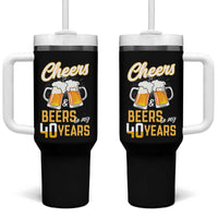 40th Birthday Party Gift Tumbler With Handle Cheers Beers To My 40 Years