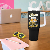 40th Birthday Party Gift Tumbler With Handle Cheers Beers To My 40 Years