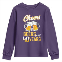 40th Birthday Party Gift Youth Sweatshirt Cheers Beers To My 40 Years