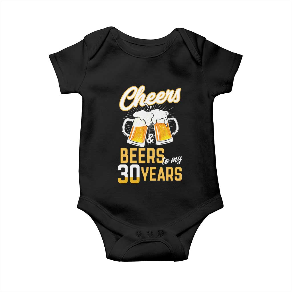 30th Birthday Party Gift Baby Onesie Cheers Beers To My 30 Years
