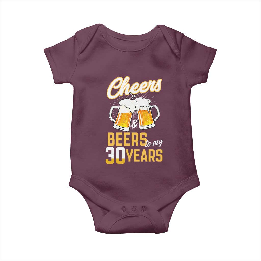 30th Birthday Party Gift Baby Onesie Cheers Beers To My 30 Years