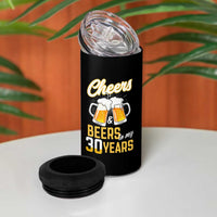 30th Birthday Party Gift 4 in 1 Can Cooler Tumbler Cheers Beers To My 30 Years