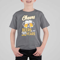 30th Birthday Party Gift T Shirt For Kid Cheers Beers To My 30 Years