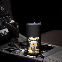 30th Birthday Party Gift Skinny Tumbler Cheers Beers To My 30 Years