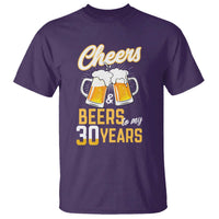 30th Birthday Party Gift T Shirt Cheers Beers To My 30 Years