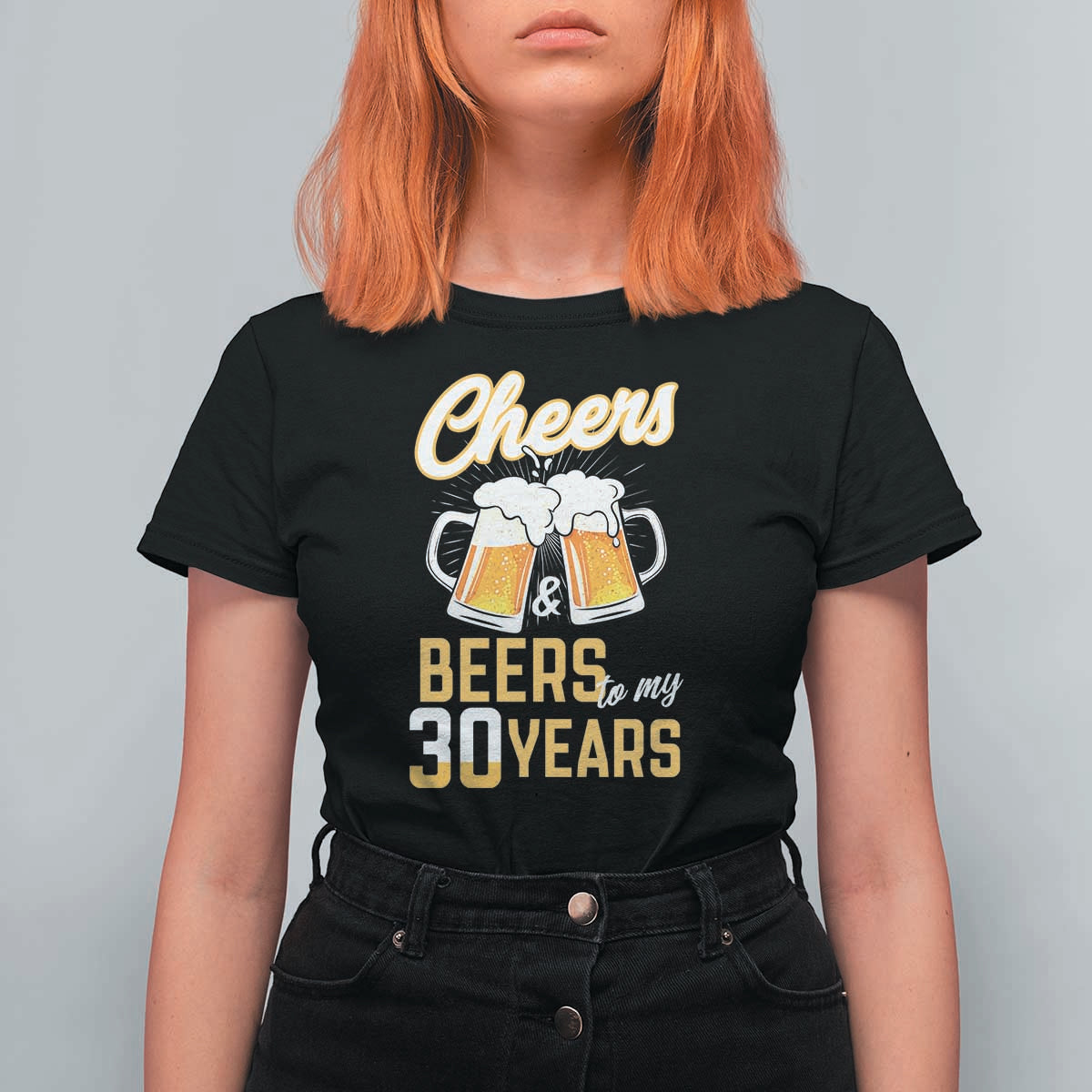 30th Birthday Party Gift T Shirt For Women Cheers Beers To My 30 Years