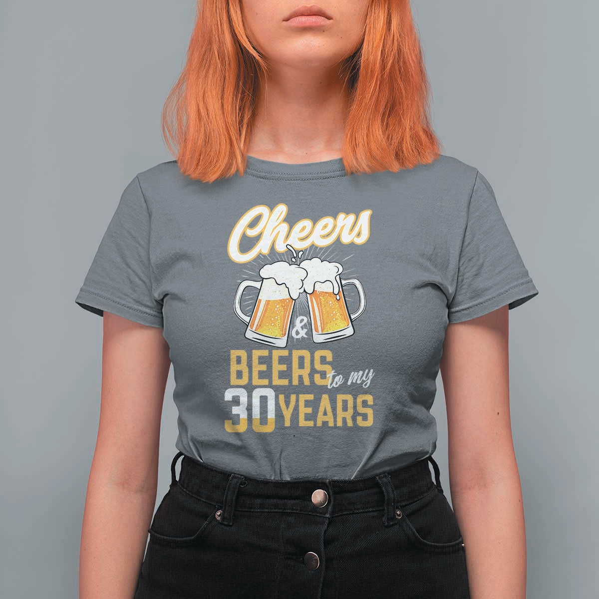 30th Birthday Party Gift T Shirt For Women Cheers Beers To My 30 Years