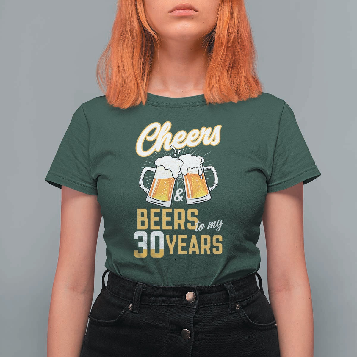 30th Birthday Party Gift T Shirt For Women Cheers Beers To My 30 Years