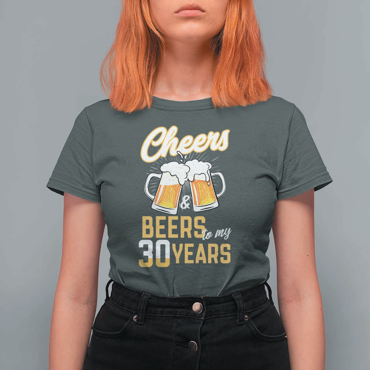 30th Birthday Party Gift T Shirt For Women Cheers Beers To My 30 Years