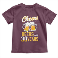 30th Birthday Party Gift Toddler T Shirt Cheers Beers To My 30 Years