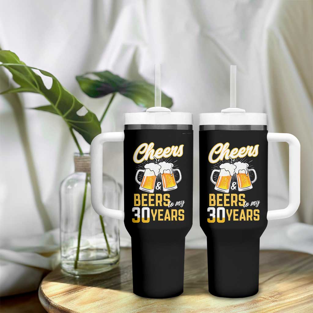 30th Birthday Party Gift Tumbler With Handle Cheers Beers To My 30 Years