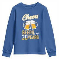 30th Birthday Party Gift Youth Sweatshirt Cheers Beers To My 30 Years