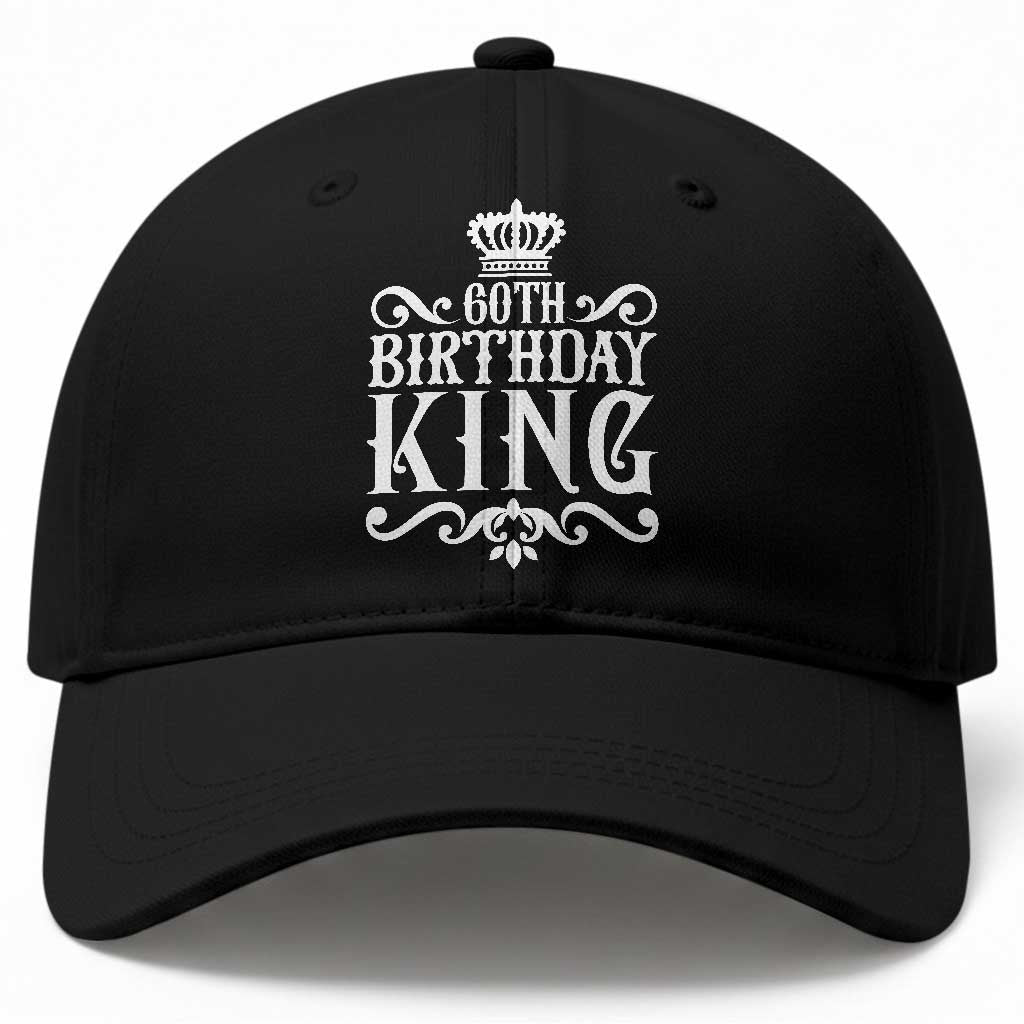 60th Birthday King Royal Crown Graphic For Men Baseball Cap