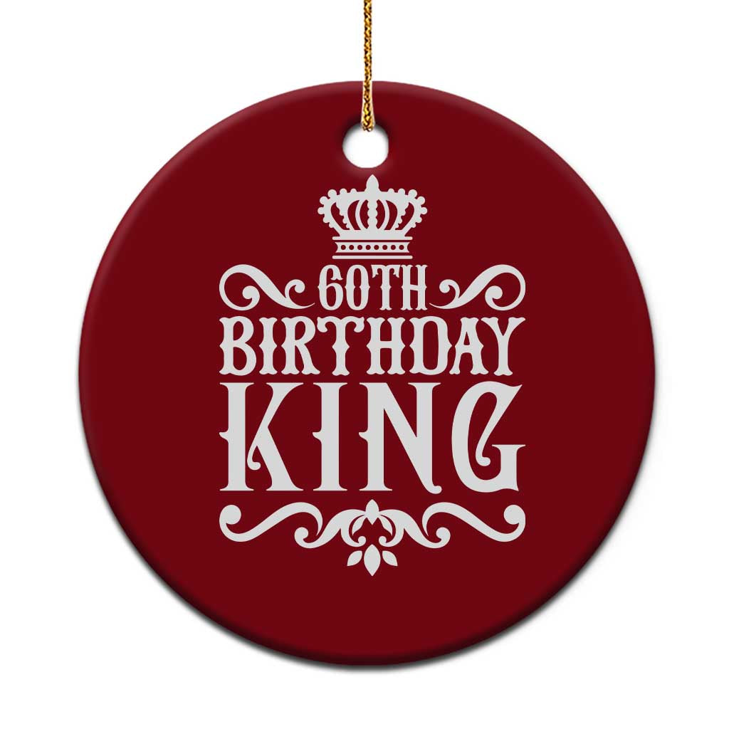 60th Birthday King Royal Crown Graphic For Men Ceramic Ornament