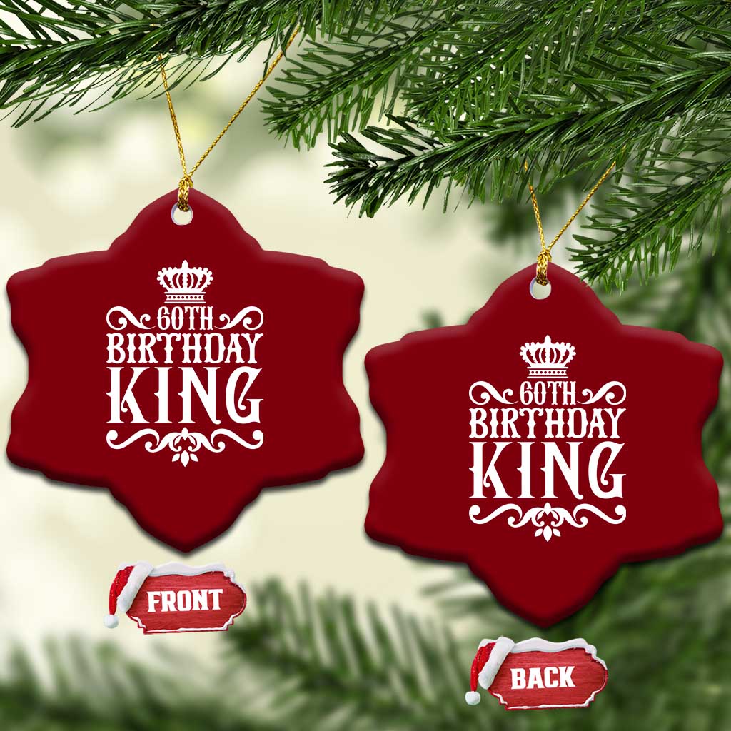 60th Birthday King Royal Crown Graphic For Men Ceramic Ornament
