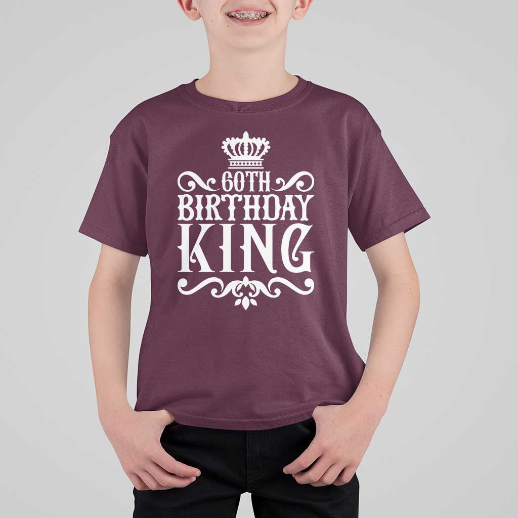 60th Birthday King Royal Crown Graphic For Men T Shirt For Kid
