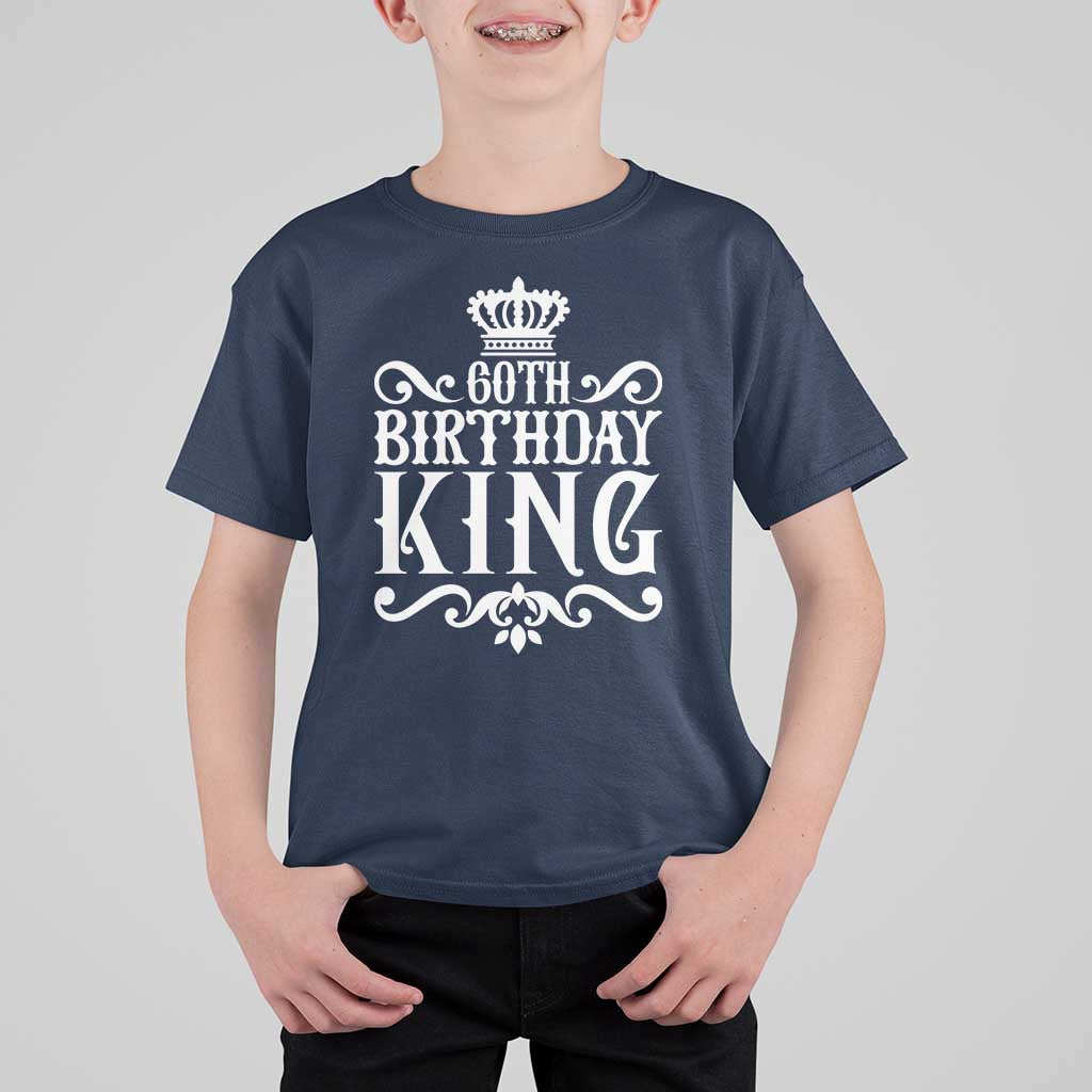 60th Birthday King Royal Crown Graphic For Men T Shirt For Kid