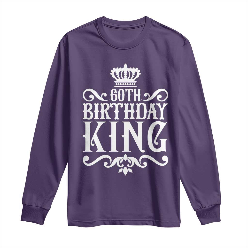 60th Birthday King Royal Crown Graphic For Men Long Sleeve Shirt
