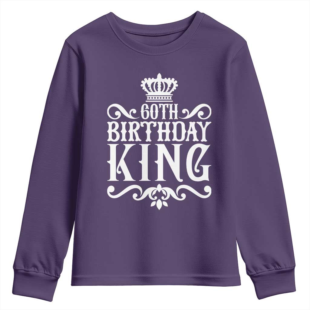 60th Birthday King Royal Crown Graphic For Men Youth Sweatshirt