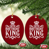 50th Birthday King Royal Crown Graphic For Men Ceramic Ornament