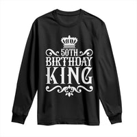 50th Birthday King Royal Crown Graphic For Men Long Sleeve Shirt