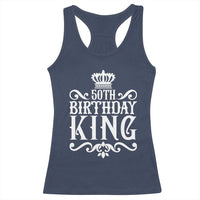 50th Birthday King Royal Crown Graphic For Men Racerback Tank Top