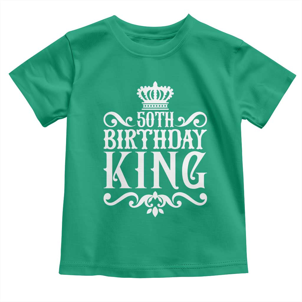 50th Birthday King Royal Crown Graphic For Men Toddler T Shirt