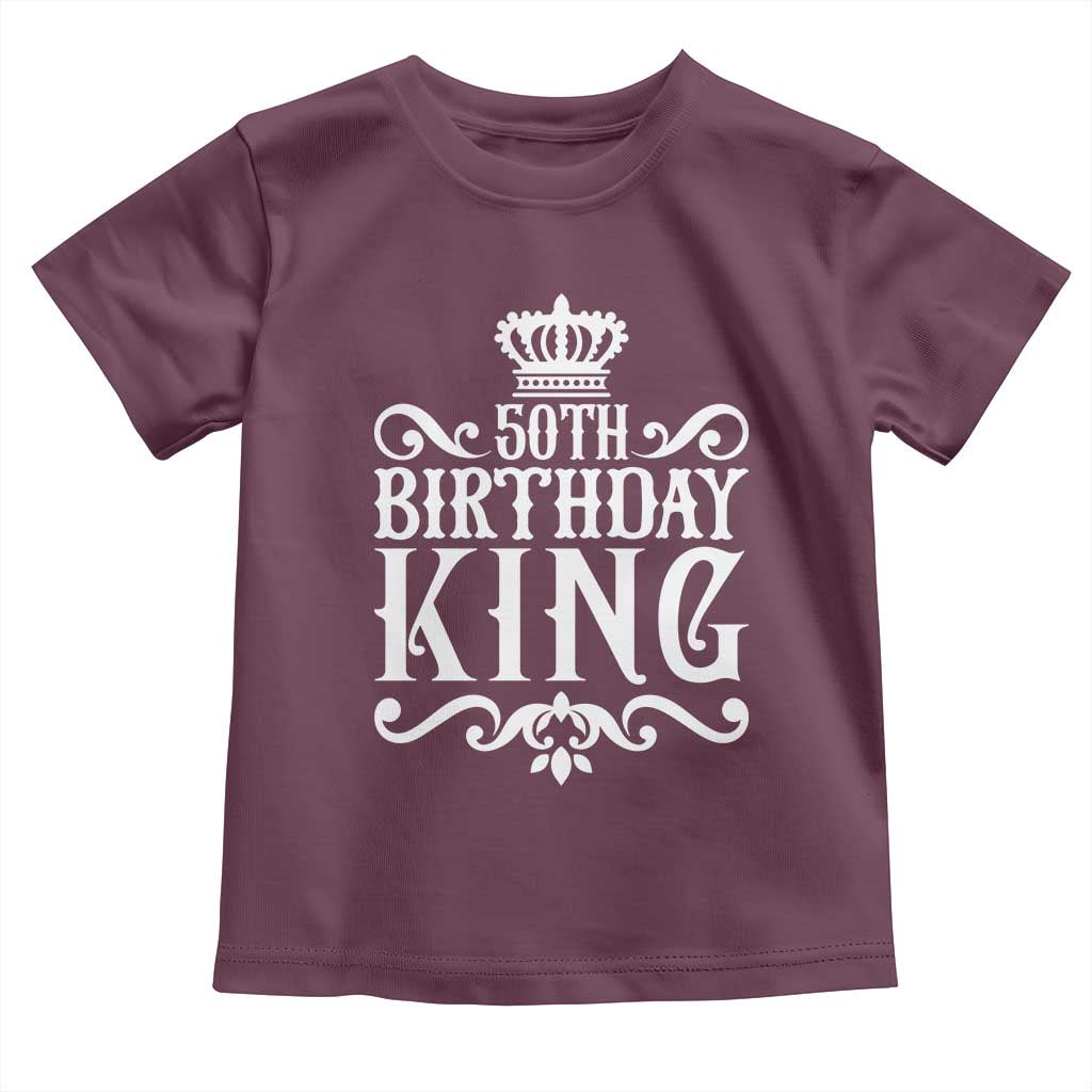 50th Birthday King Royal Crown Graphic For Men Toddler T Shirt