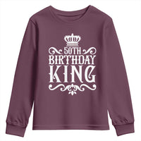 50th Birthday King Royal Crown Graphic For Men Youth Sweatshirt