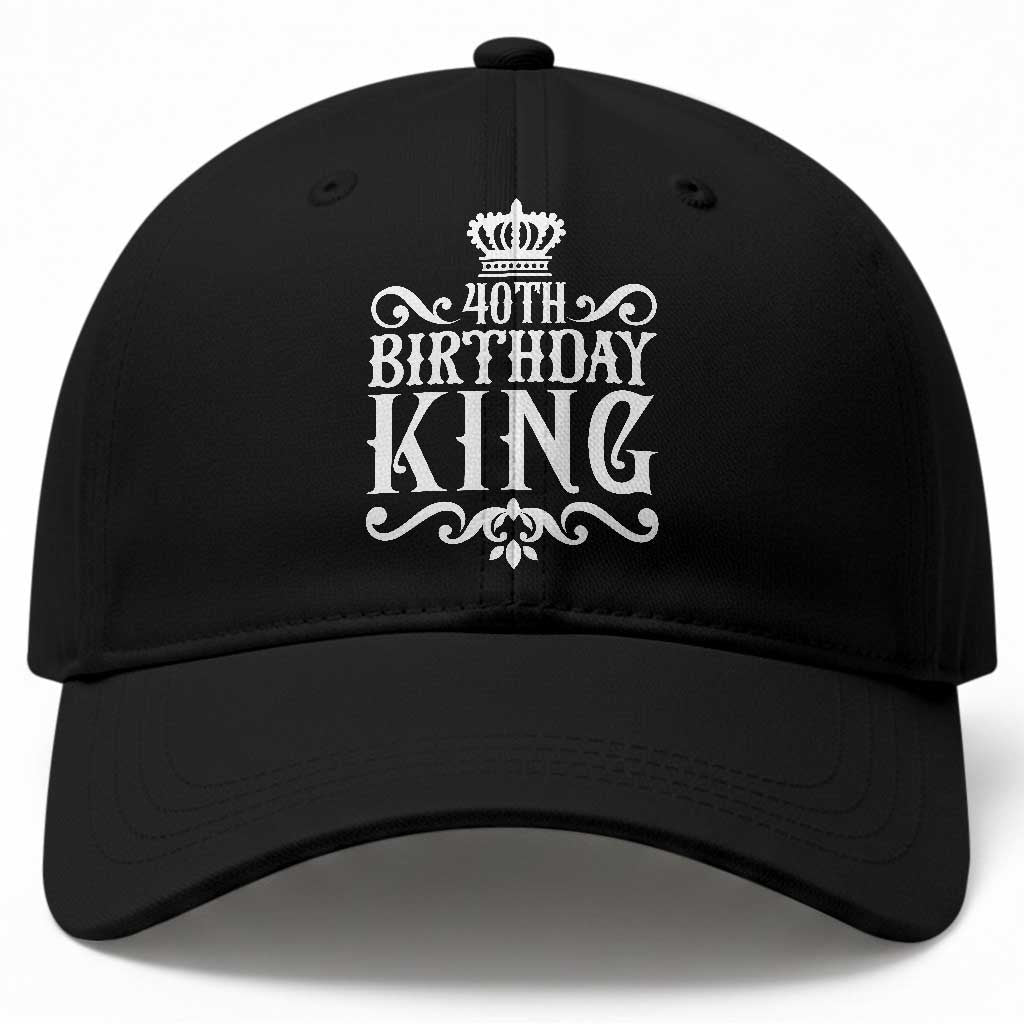 40th Birthday King Royal Crown Graphic For Men Baseball Cap
