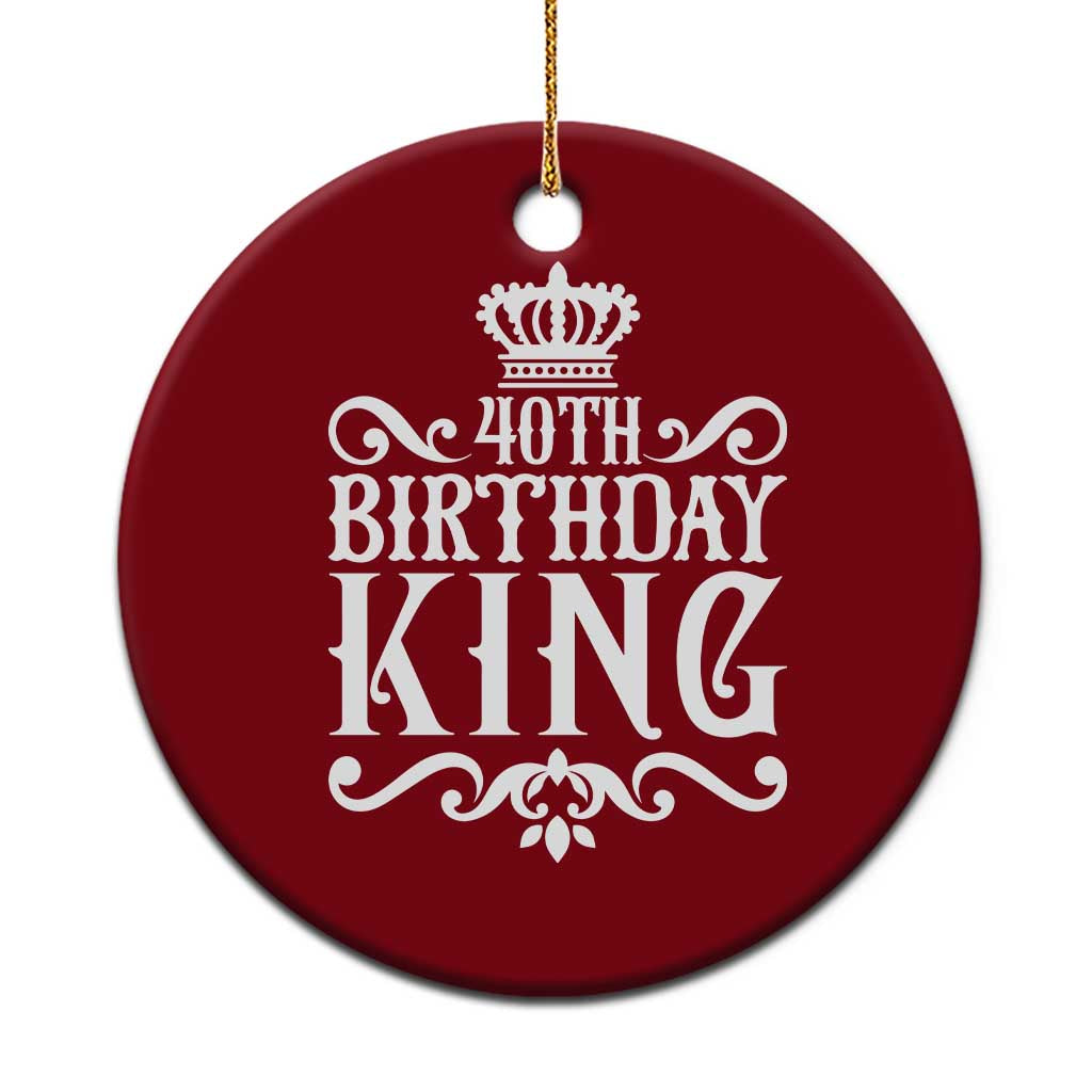 40th Birthday King Royal Crown Graphic For Men Ceramic Ornament