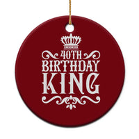 40th Birthday King Royal Crown Graphic For Men Ceramic Ornament