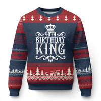 40th Birthday King Royal Crown Graphic For Men Ugly Christmas Sweater