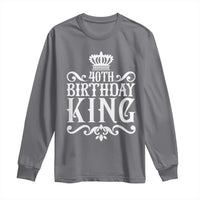 40th Birthday King Royal Crown Graphic For Men Long Sleeve Shirt