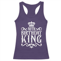 40th Birthday King Royal Crown Graphic For Men Racerback Tank Top
