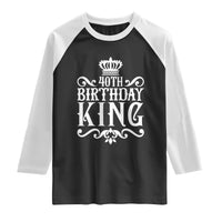 40th Birthday King Royal Crown Graphic For Men Raglan Shirt